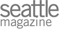 The image contains the logo for "Seattle Magazine" with the text stylized in gray, lowercase letters, and in a modern font.
